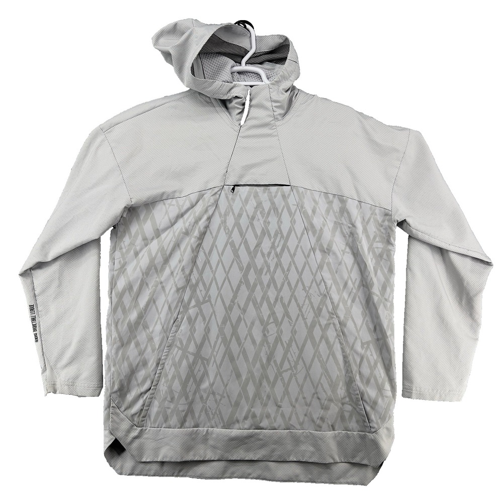 Adidas Jacket Mens Gray Ball 365 Windbreaker Basketball Pullover Large